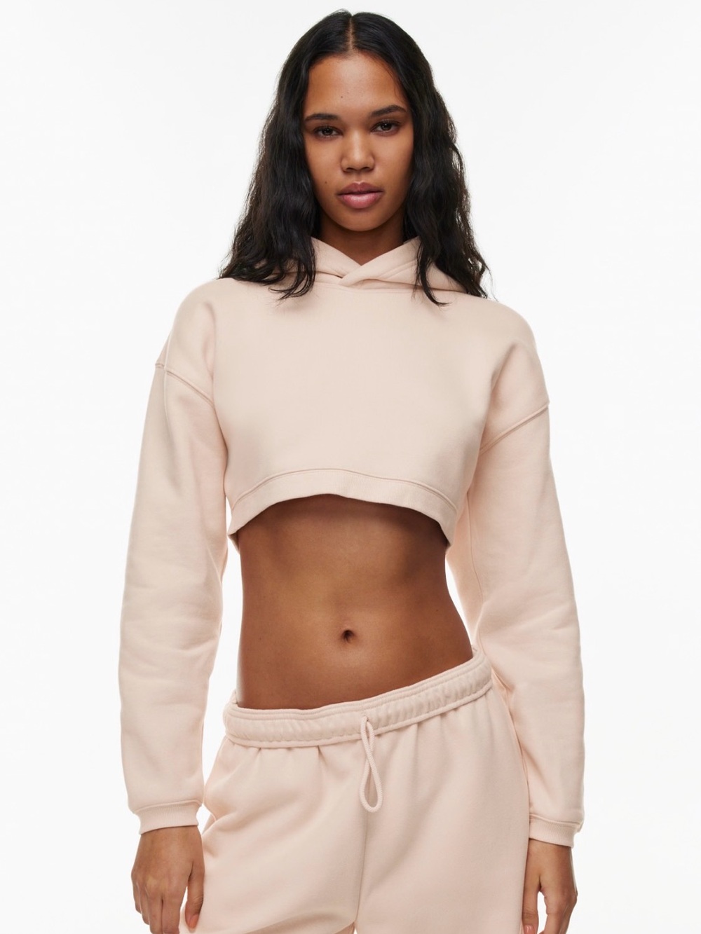 Aritzia TNA Cozy Fleece Perfect Shrug Hoodie Soft Blush Size XS